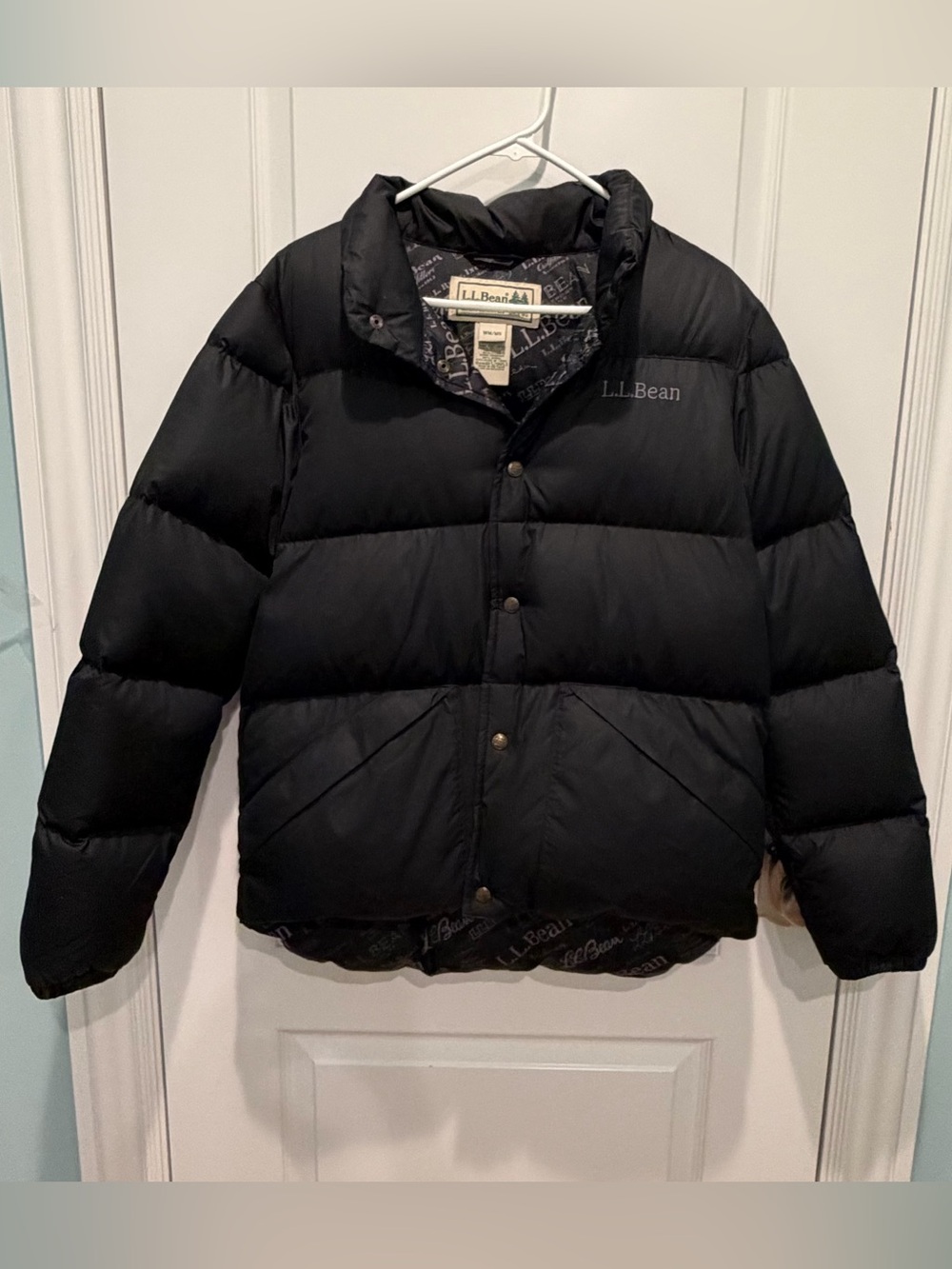 L.L. Bean Quilted Downtech Water Repellent Puffer Jacket Black Women’s Medium